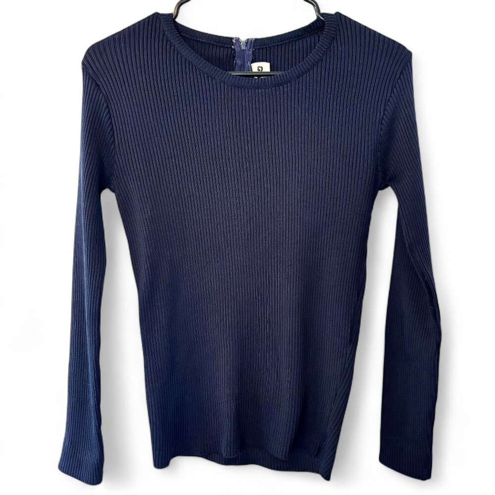 Givenchy Sport Sz S Vintage 1980’s Navy Blue Ribbed L/S Shirt
